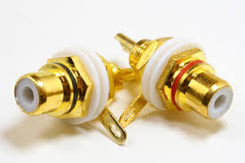 GOLD RCA JACK 2/PKG ISOLATED RED/WHITE