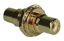 GOLD BULKHEAD RCA JACK-BLACK