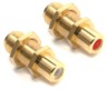 GOLD BULKHEAD RCA FEMALE TO F FEMALE 2/PKG