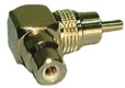 RT.ANGLE RCA PLUG/JACK GOLD