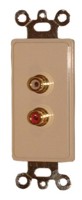 2 GOLD RCA FEED THRU PLATE-IVORY