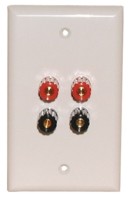 4 GOLD 5-WAY BINDIBG POST WALL PLATE WHITE