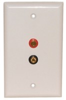 2 Gold Color Coded Banana Jack Connectors with White Plate
