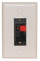 2 Heavy Duty Push-Type SPEAKER TERM. WALL PLATE WHITE