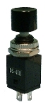 Min Push Button, SPDT 3A @125V, On-Off, w Blk Button