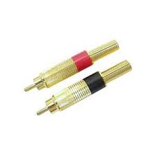RCA Gold Plug with Color Band RED AND BLACK