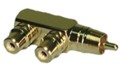 GOLD RCA T ADAPTOR