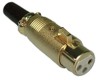 IN-LINE FEMALE XLR MIC CONNECTOR GOLD