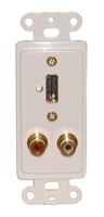 DESIGNER PLATE HDMI + AUDIO, SOLDERLESS - WHITE