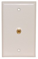 1 GOLD RCA SOLDER WALL PLATE WHITE 