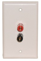 2 GOLD 5-WAY BINDIBG POST WALL PLATE WHITE