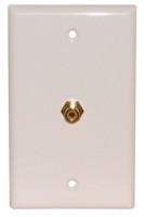 1 GOLD RCA FEED THRU WALL PLATE WHITE