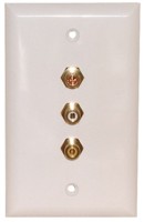 3 "F" Jack to RCA Jack on White Plate 
