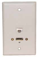 STD. WALL PLATE HDMI + CAT5E, SOLDERLESS - WHITE